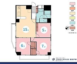 朝日井土ケ谷マンション 3LDKの間取図画像