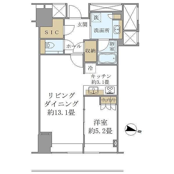 ＢｒｉｌｌｉａＴｏｗｅｒ堂島 ｜大阪府大阪市北区堂島2丁目(賃貸マンション1LDK・25階・52.06㎡)の写真 その2