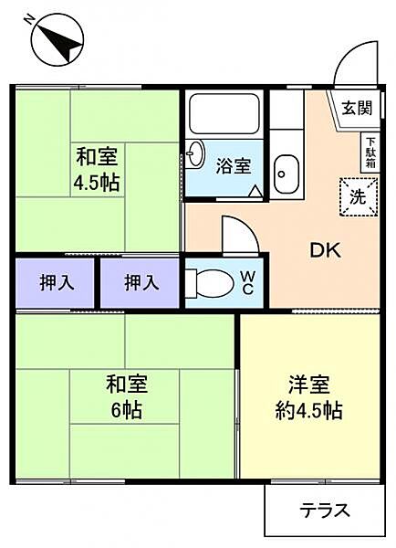 コーポサンプティ ｜千葉県八千代市勝田台4丁目(賃貸アパート3DK・1階・36.54㎡)の写真 その4