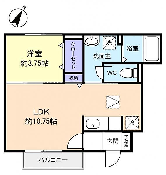 プレジオ樹 ｜千葉県習志野市鷺沼3丁目(賃貸アパート1LDK・1階・36.16㎡)の写真 その4