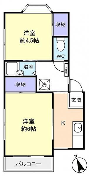 大和田パーソナルアパートＰａｒｔ1 ｜千葉県千葉市花見川区横戸町(賃貸アパート2K・1階・32.01㎡)の写真 その3