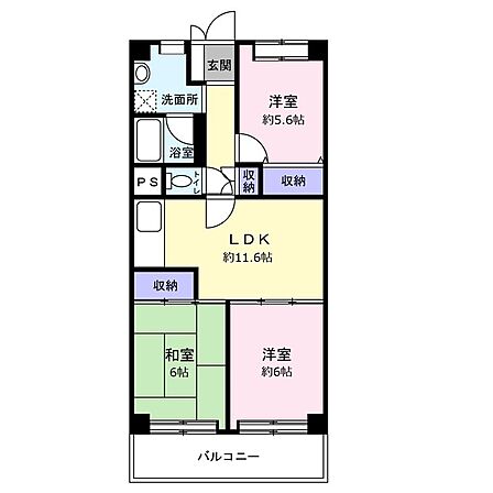 高層階5階の住戸。収納豊富です