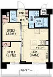 阪急京都本線 南茨木駅 徒歩7分の賃貸マンション 1階2LDKの間取り