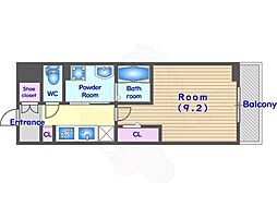 JR山陰本線 花園駅 徒歩5分の賃貸マンション 2階1Kの間取り