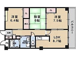 イースタン平野路 3LDKの間取図画像