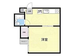 第2ヌヴェールハイツ 1DKの間取図画像