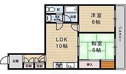 グレースコート堀川 2LDKの間取図画像