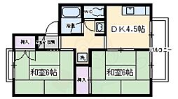 セジュール今原A 2DKの間取図画像