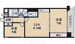 グリシーヌ京都西京極 2LDKの間取図画像