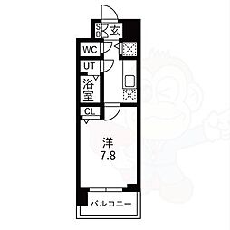ファステート京都洛南エリーゼ 1Kの間取図画像