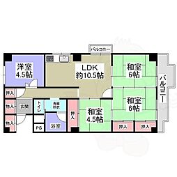 メガロコープ西陣1号棟 4LDKの間取図画像