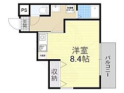 ガーネット一条庵 1Kの間取図画像