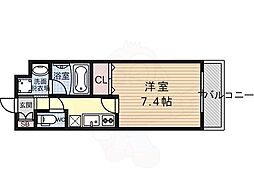 ベラジオ京都壬生ウエストゲート 1Kの間取図画像