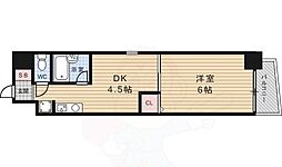 エスリード河原町第3 1DKの間取図画像