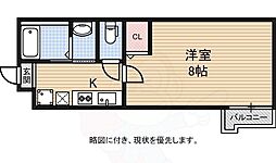 アークリード五条堀川 1Kの間取図画像