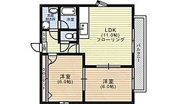 スクエアコート 2LDKの間取図画像