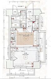 エステムプラザ京都河原町通2レジデンシャル 1DKの間取図画像
