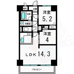 サンヴェール京都西陣 2LDKの間取図画像