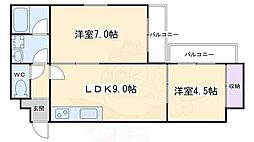センチュリープラザ 2LDKの間取図画像