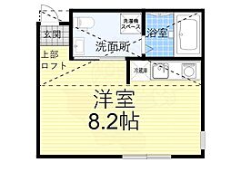 NEST冷泉町 ワンルームの間取図画像
