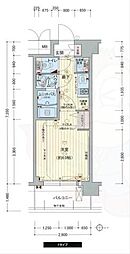 プレサンス京都五条天使突抜 1Kの間取図画像