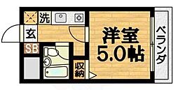 御室ガーデンハイツ 1Kの間取図画像