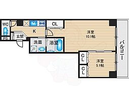 アーバンステージ河原町 2Kの間取図画像