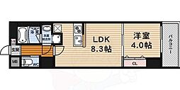 アスヴェル京都東堀川 1LDKの間取図画像