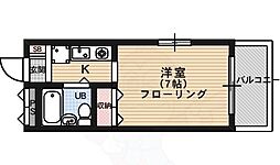 カーサ雅 1Kの間取図画像