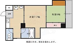 サムスクエア四条大宮Part1 2DKの間取図画像