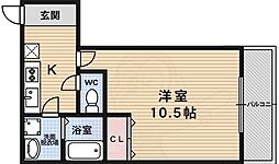 フォルムタテクラ 1Kの間取図画像