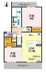 SAKURA CIEL 2LDKの間取図画像