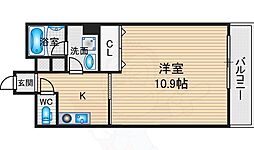 宝源ビル 1Kの間取図画像