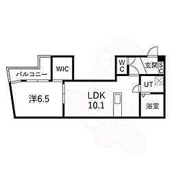 嵯峨北堀町共同住宅 1LDKの間取図画像