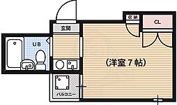 エクセレントビル夷川 1Kの間取図画像