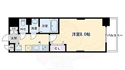 Luxe京都西大路 1Kの間取図画像