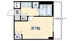 ジョイテル西院 1Kの間取図画像