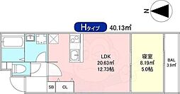 La Fite GOSHOKITA 2 1LDKの間取図画像