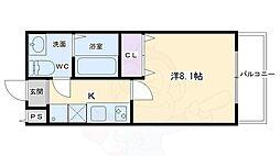 V-style西院 1Kの間取図画像