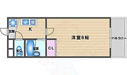 COCO西京極 1Kの間取図画像