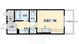 ライオンズマンション京都烏丸 ワンルームの間取図画像