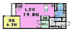 ヴィラスタジオーネ御所南 1LDKの間取図画像