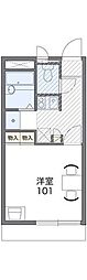 レオパレス銀河 1Kの間取図画像