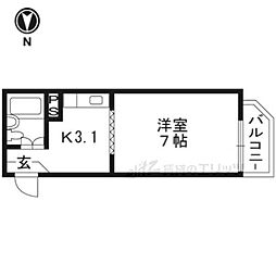 R・K・Aマンション 1DKの間取図画像