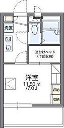 レオパレスプラスパ平田 1Kの間取図画像