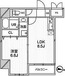 プレデアス千里山田 1DKの間取図画像