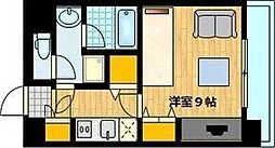 アスール江坂 1Kの間取図画像