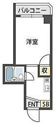 ハッピーハイム 1Kの間取図画像