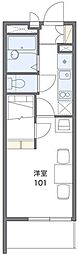 レオパレスジェントリー 1Kの間取図画像