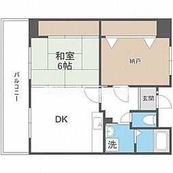 カルム千昇 1SDKの間取図画像
